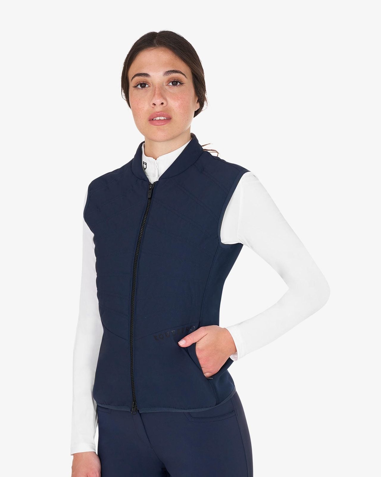 Equestro Women's slim fit vest in technical fabric